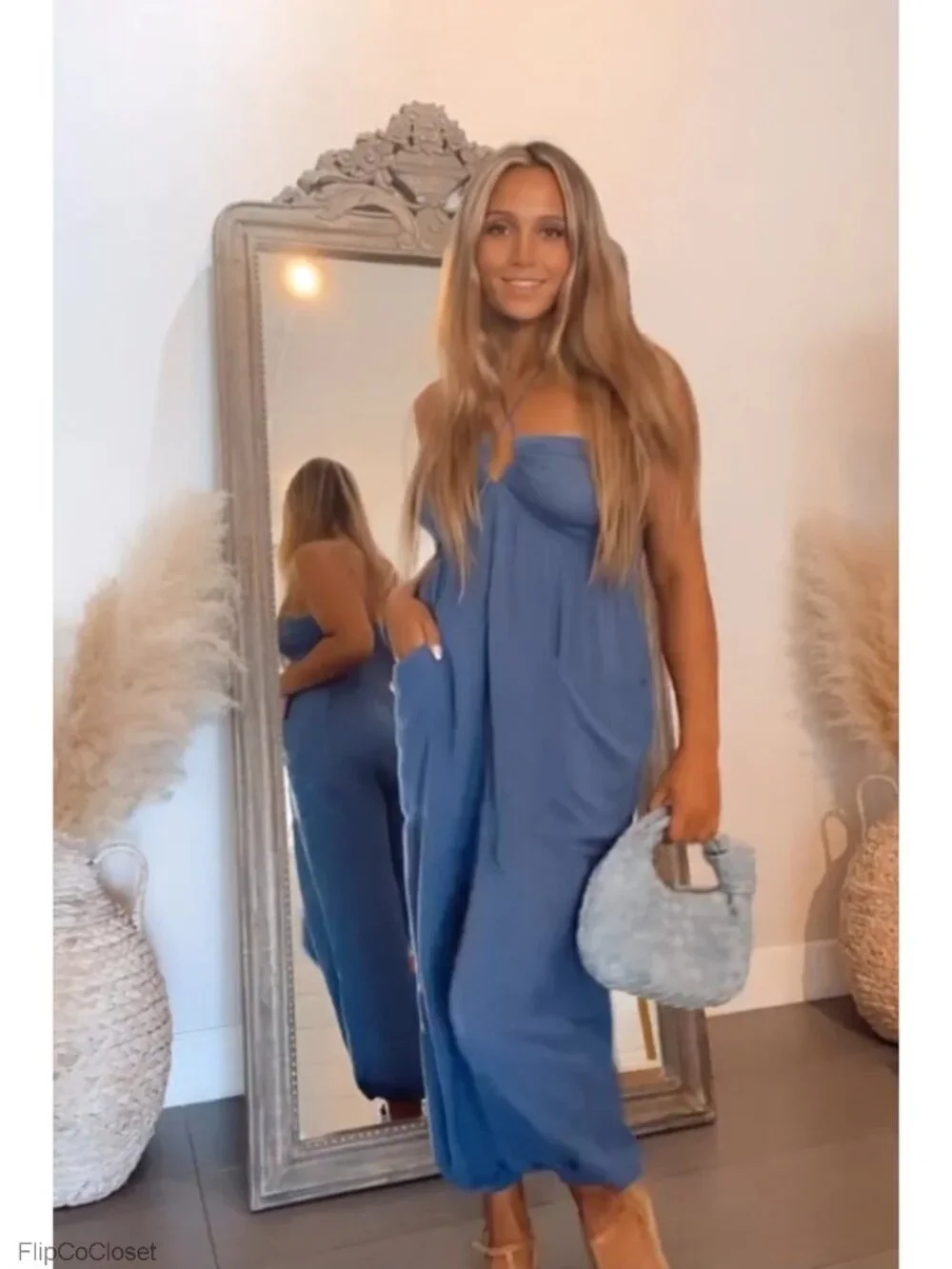 Women's Sexy Halter Jumpsuit Deep V Neck Casual Summer Romper Sleeveless
